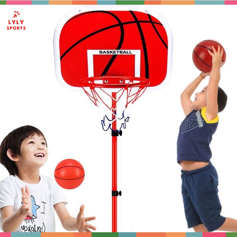 Bóng rổ đồ chơi cho bé, kèm trụ, lưới và bóng - lylysports