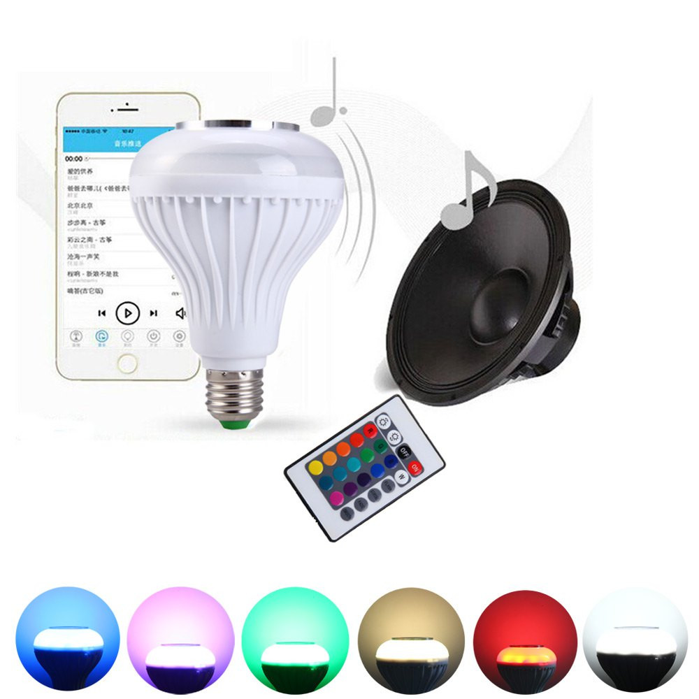 Bóng đèn LED chuyển bảy màu độc đáo phát loa nghe nhạc bluetooth