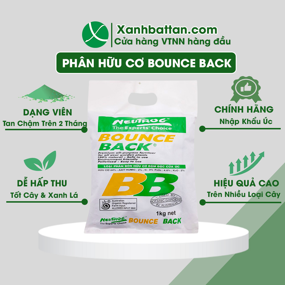 Phân Hữu Cơ Bounce Back Nhập Khẩu Từ Úc Túi 1 Kg