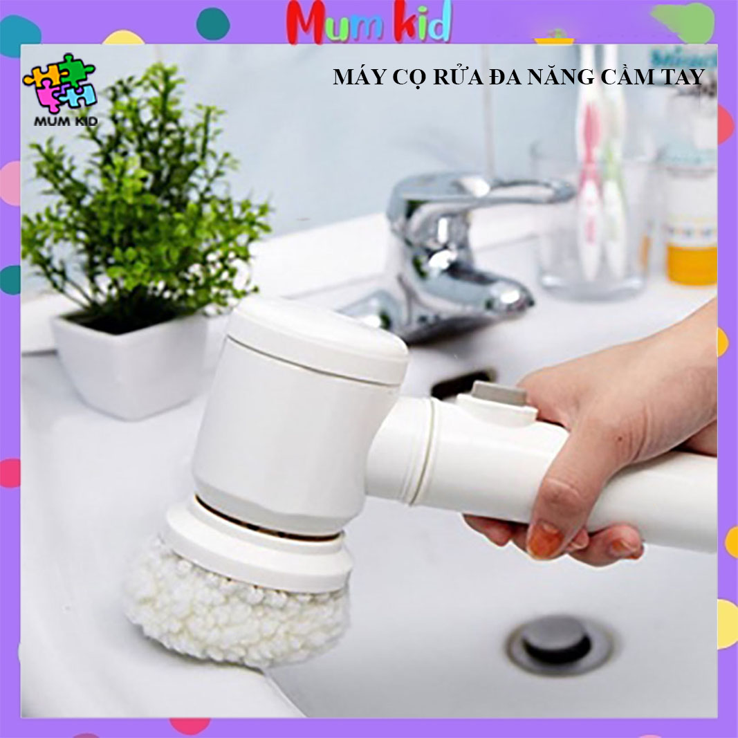 Máy cọ rửa điện đa năng sạc usb, bàn chải vệ sinh bếp, bồn rửa mặt, đánh giày, đánh bóng với 3 đầu thay thế