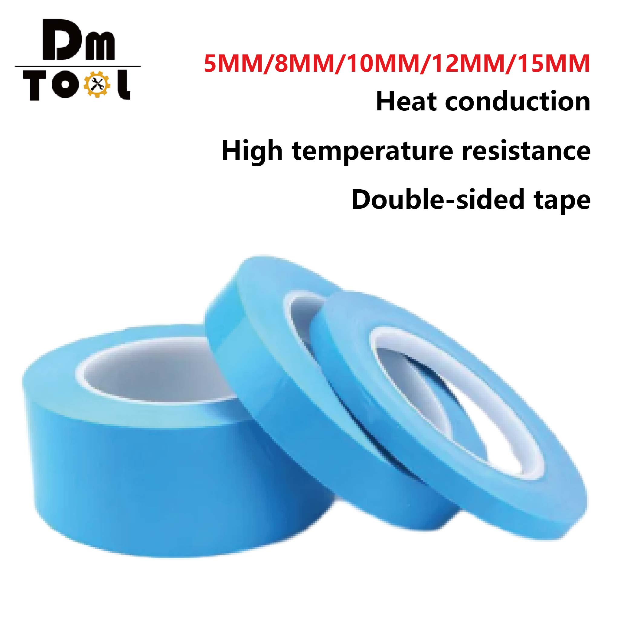 DM Băng Keo Hai Mặt Dẫn Nhiệt 5MM/8MM/10MM/12MM/15MM Dẫn Điện Hai Mặt Thanh Đèn LED Khuôn Nhôm Tản Nhiệt Chất Nền Và Băng Chịu Nhiệt Độ Cao Dày 0.2Mm