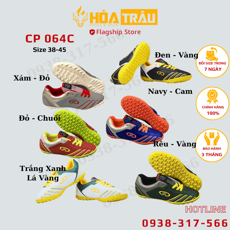 Giày Đá Bóng Giày Đá Banh  Sân Cỏ Nhân Tạo Thương Hiệu Chí Phèo Mã 064C, mẫu mới, da mềm, khâu full đế, ôm chân