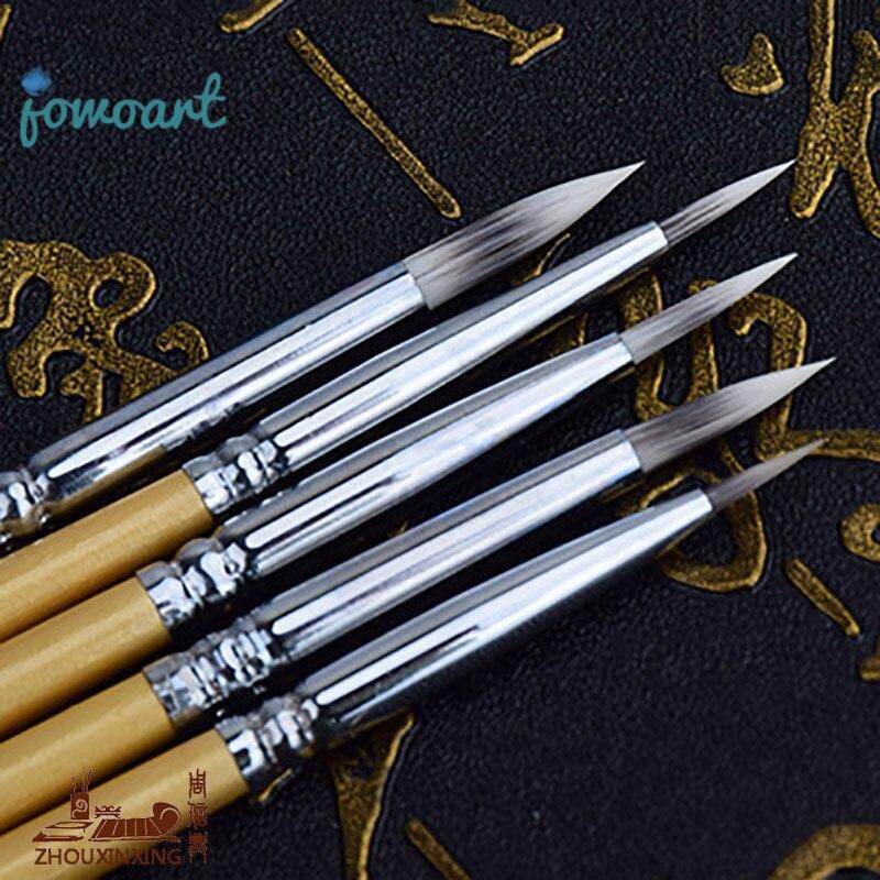 Jowoart 5 cái/bộ Bút màu nước Vàng cần 3 màu Lông Nylon móc Dòng tranh bút lông Vật Liệu Vẽ Nghệ Thuật Tiếp Liệu