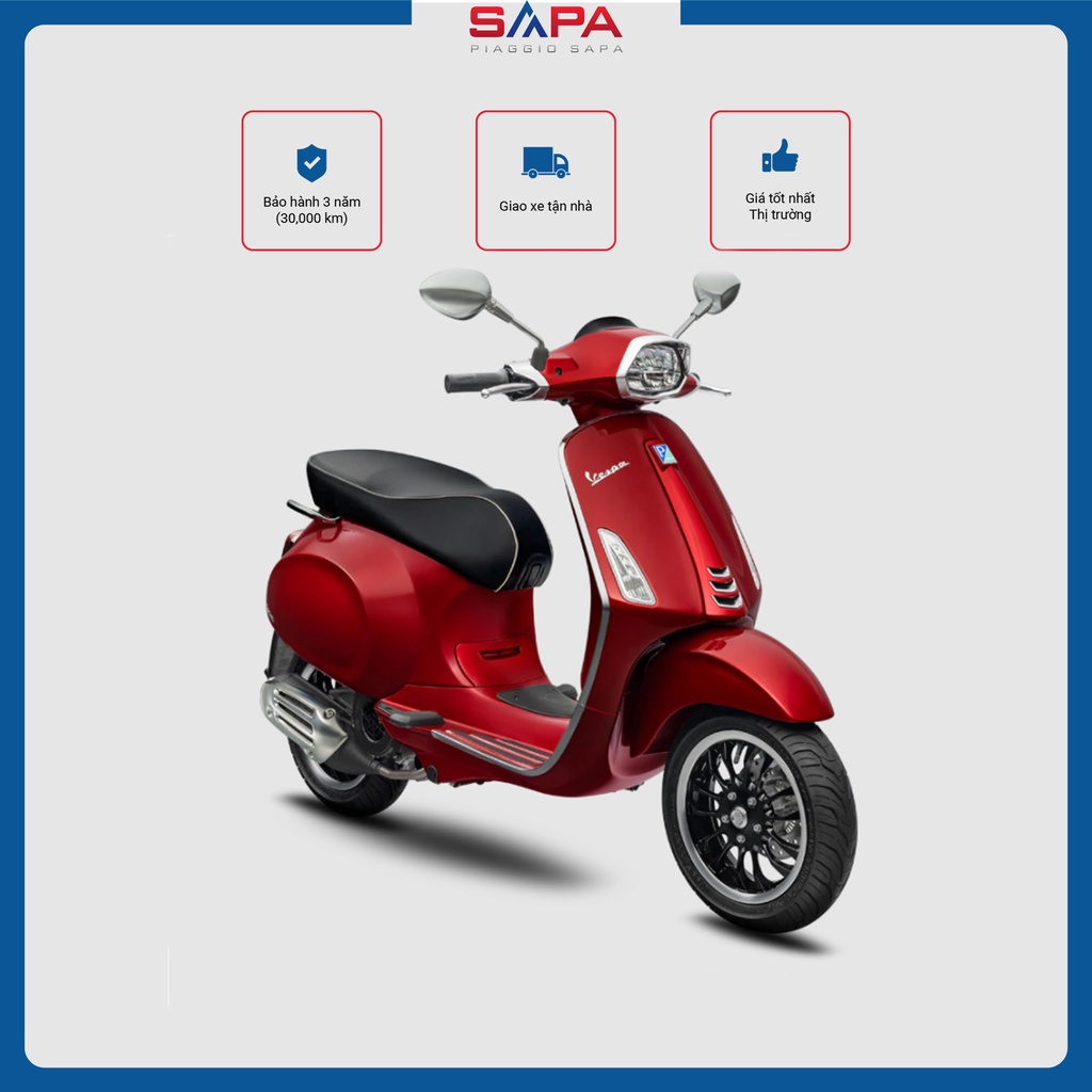 Xe Máy Vespa Sprint 125 ABS LED Màu Đỏ Đào