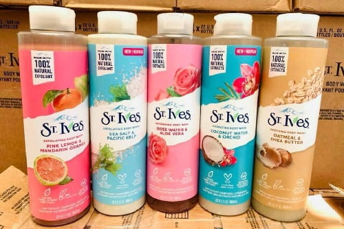 Sữa tắm St.Ives 650ml Cam chanh I Muối biển I Yến mạch I Hoa hồng tẩy tế bào chết