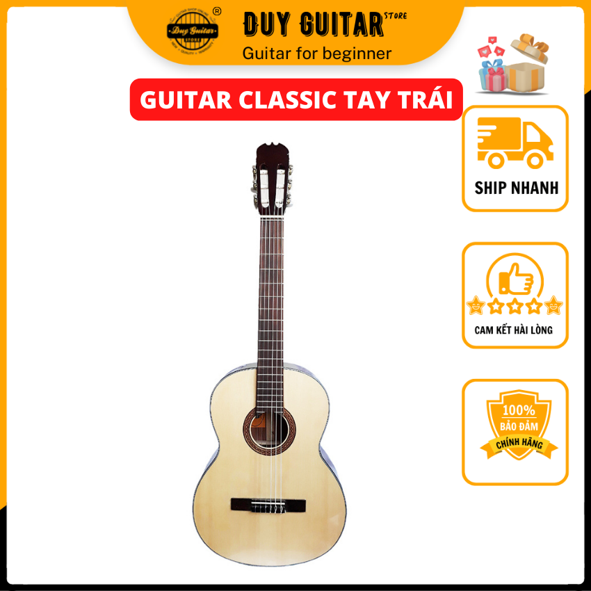 Đàn guitar classic tay trái DC100T gỗ hồng đào solid Duy Guitar Store