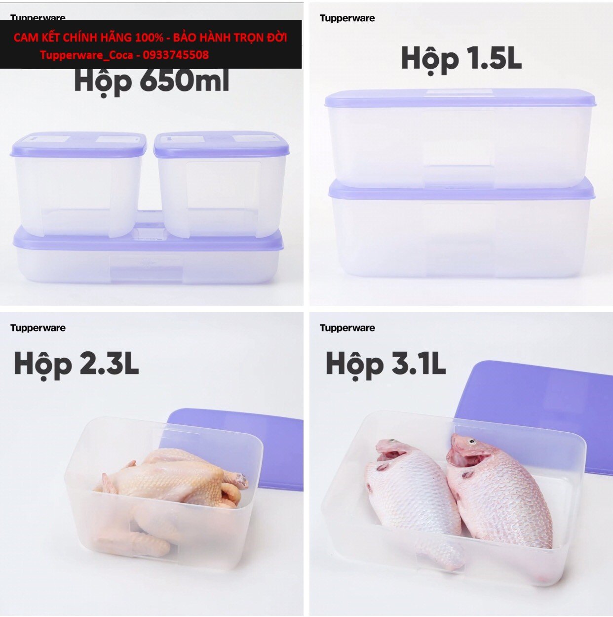 Tupperware official store - hộp lẻ trữ đông freezermate essential tím lazada chính hãng 100%
