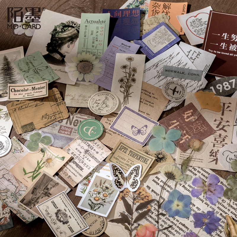 Sticker retro nhà máy gió trang trí Scrapbook, sổ tay, vở -
