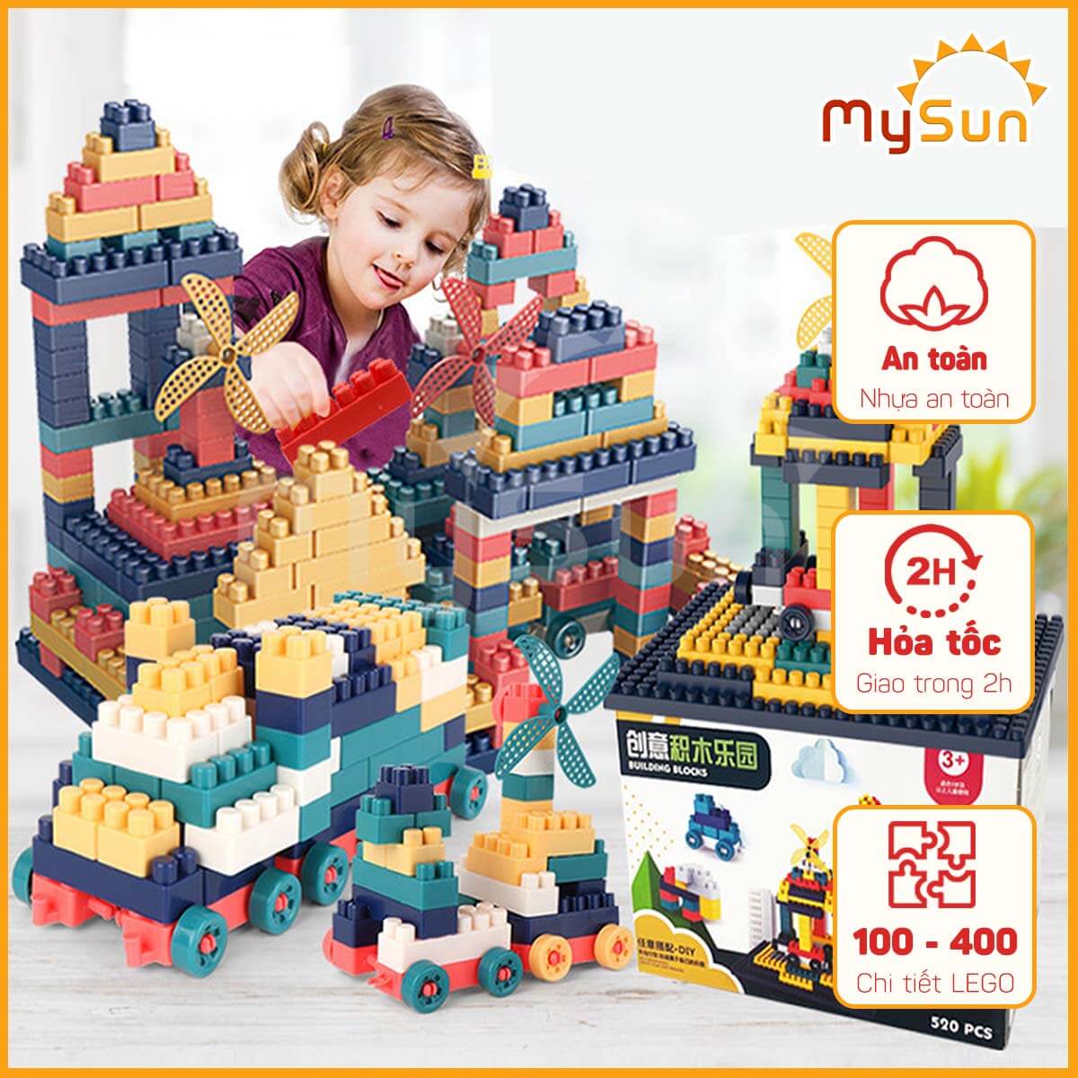 Bộ đồ chơi lắp ráp ghép xếp mô hình khối tháp cho bé phát triển sớm giá rẻ