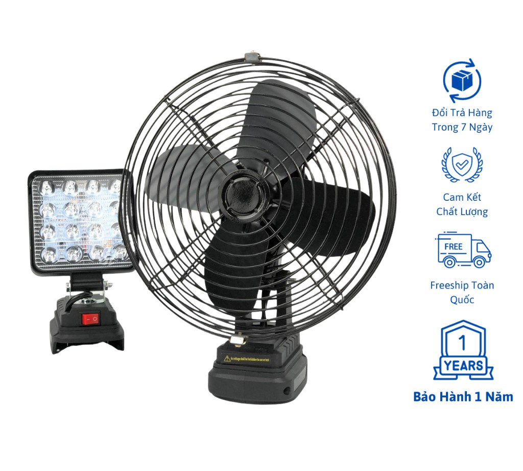 Thân quạt đen 8ink , đèn led chân pin phổ thông