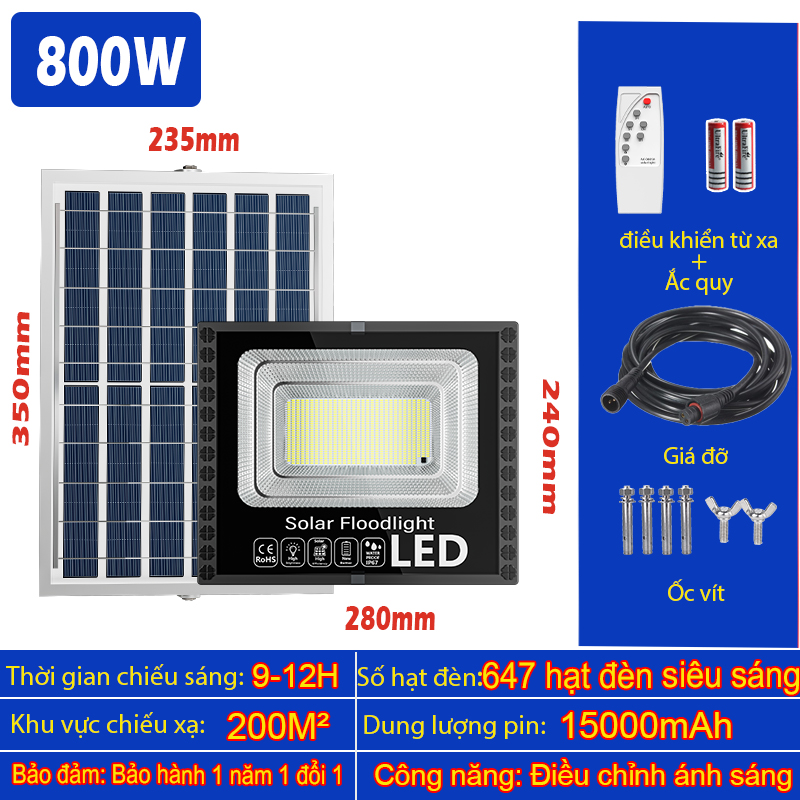 OutLight Đèn năng lượng mặ đèn led năng lượng mặt trời 1103LED 1000W Siêu sáng và không thấm nước