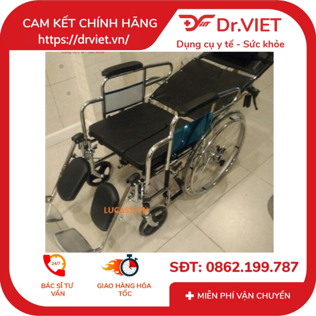 Xe lăn đa năng sắt sơn 2 chống lật X67 (Lucass X-601 cũ) Chính hãng 23 Xe lăn đa năng sắt sơn 2 chống lật X67 (Lucass X-601 cũ) Chính hãng