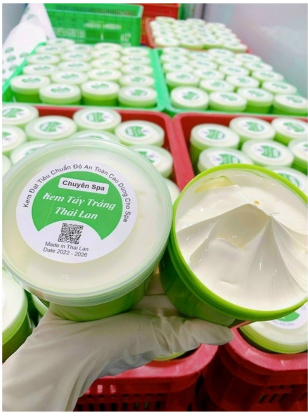 Kem tẩy trắng mạnh body thái lan chuyên spa hủ 500gr xanh