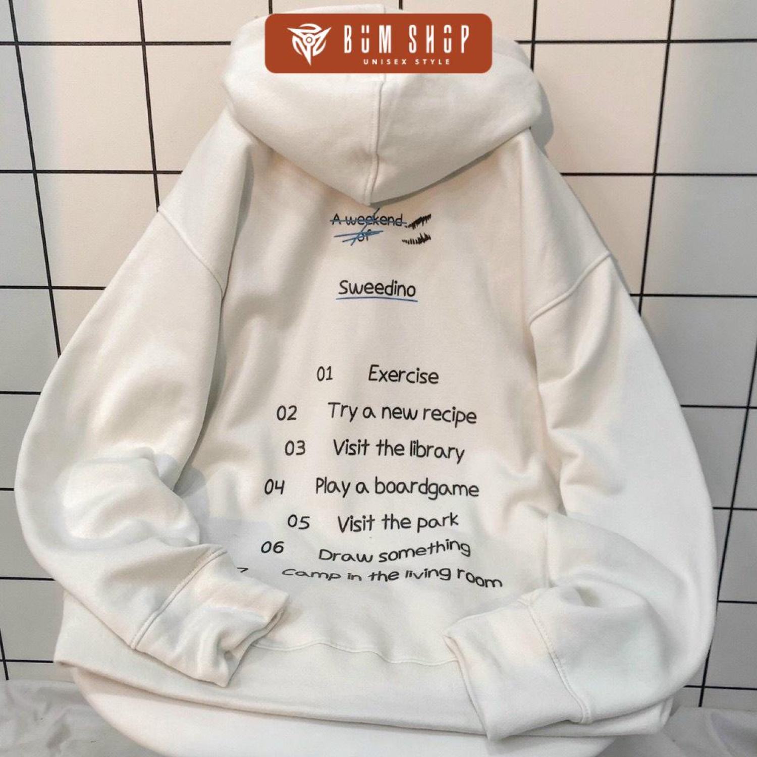 Áo hoodie nam nữ form rộng unisex áo khoác nỉ bông sadboiz Be/đen BUM SHOP
