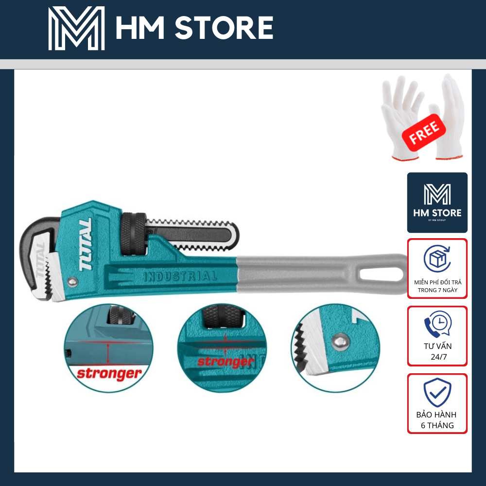 Mỏ lết răng total - tùy chọn size 8, 10, 12, 14, 18, 24, 36, 48 inch - hàng chính hãng