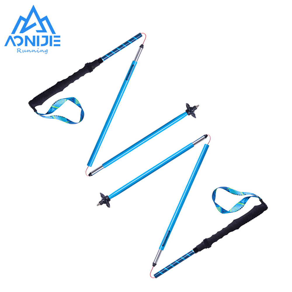 2023 MỚI AONIJIE E4202 Gập nhẹ Có thể gập lại Khóa nhanh Leo núi xuyên quốc gia Cực Hợp kim nhôm Gậy đi bộ Đường mòn đi bộ đường dài