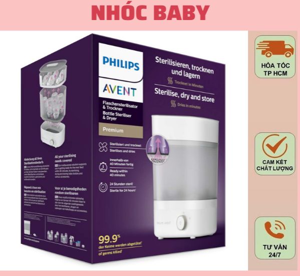 Máy tiệt trùng sấy khô Philips Avent Premium Plus Bảo Hành 2 Năm Toàn Quốc - 1 Đổi 1 Trong 7 Ngày Nếu Lỗi NSX