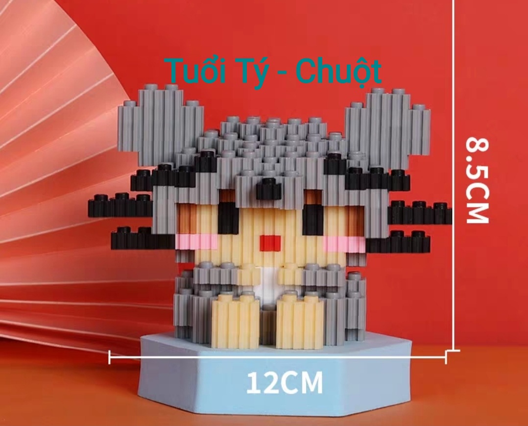 Mô hình lắp ráp 12 con giáp mini dễ thương cho bé