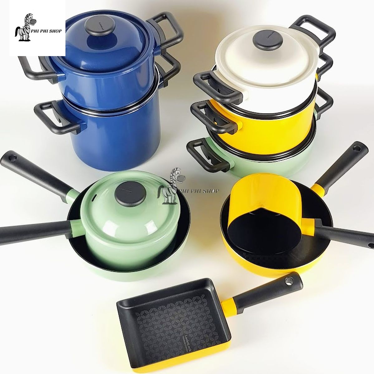 Nồi , chảo chống dính lock&lock decore nhiều màu thời trang , hiện đại , nhiều size chọn lựa có thể sử dụng bếp từ , riêng nồi vàng không sử dụng được bếp từ lde1142 lde1181 lde1182 lde1202 lde1204 lde1244 lde1225