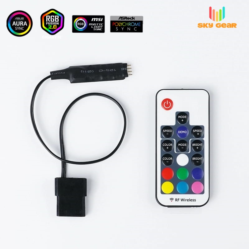Điều khiển led rgb 12v 4pin - kèm remote
