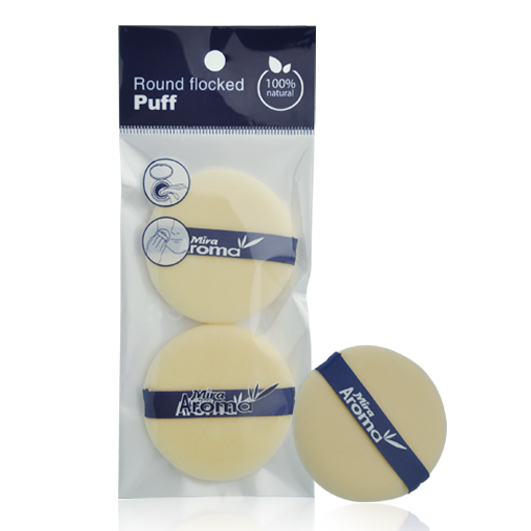Korean Aroma Round Flocked Puff Super Smooth Round Dry Powder Puff