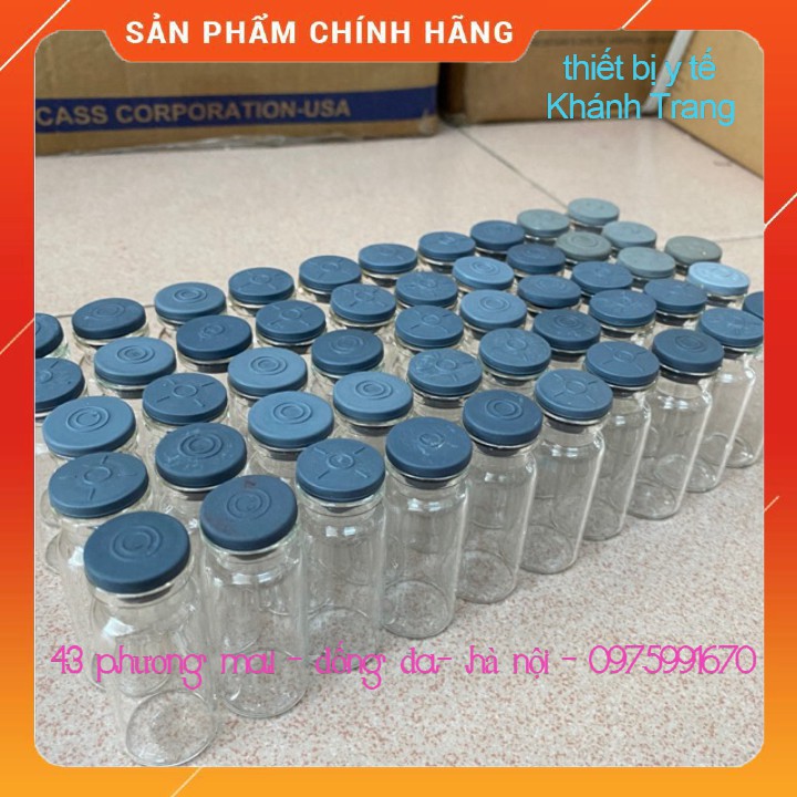 Combo 100 lọ thủy tinh nắp cao su 10ml màu trắng