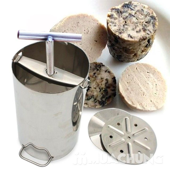 Khuôn làm giò xào inox 1-2 kg, khuôn làm giò chả, khuôn ép giò thủ - dụng cụ làm giò
