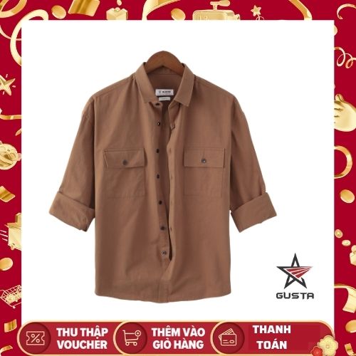 [FOLLOW SHOP GIẢM 20K] [SALE 12/12] Áo Sơ Mi Nam Dài Tay Áo Khoác Nam Kaki Dài Tay Cao Cấp, Áo Khoác Nam Hot 2021 Kaki Man Thiết Kế Trẻ Trung - SMGK - GUSTA