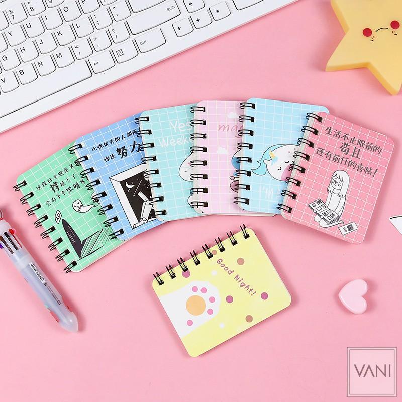 [HCM]Sổ Tay Mini Lò Xo Ghi Chú Note Nhiều Mẫu - VANI STORE