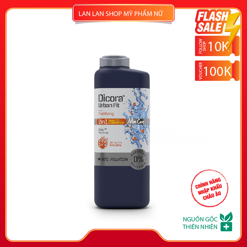 Dầu gội - xả 2in1 chống rụng tóc dành cho nam giới Dicora Urban Fit 400ml
