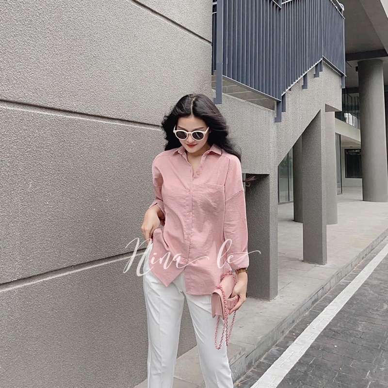 Áo Sơ mi dài tay unisex ❤️sơ mi trơn ❤️ dáng rộng 1 túi ulzzang
