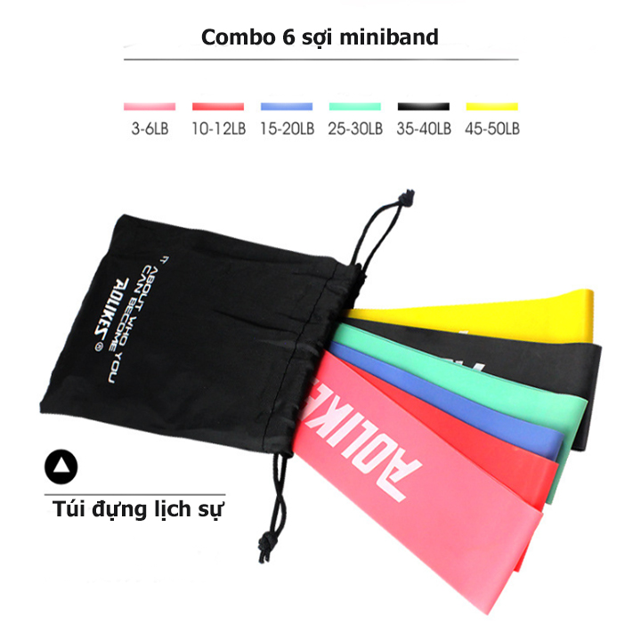 Bộ 6 dây kháng lực miniband aolikes