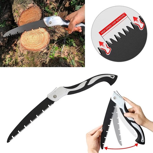 Cưa gỗ cầm tay, cưa cây cảnh, cưa đi phượt - cưa cầm tay gấp gọn lưỡi thép hợp kim SK5 -007