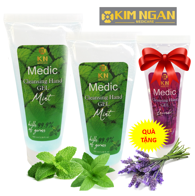 [HCM]Combo 2 chai gel rửa tay khô MEDIC hương bạc hà 100ml sát khuẩn nhanh phòng ngừa Corona dưỡng ẩm hiệu quả khử mùi tức thì (TẶNG 1 CHAI HƯƠNG LAVENDER 60ML)