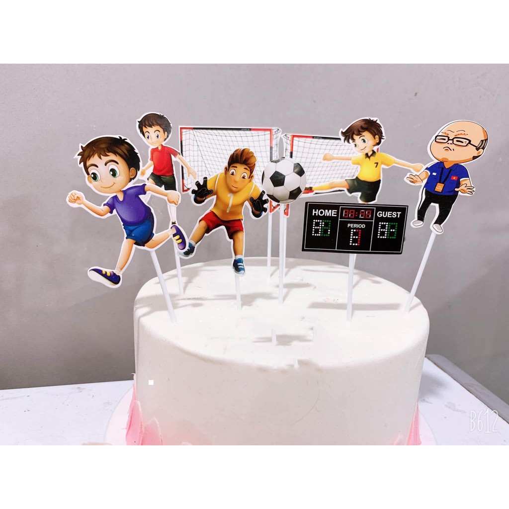 Đồ Trang Trí Bánh Sinh Nhật ,Bánh Kem - Set Thẻ Cắm Cầu Thủ Bóng Đá