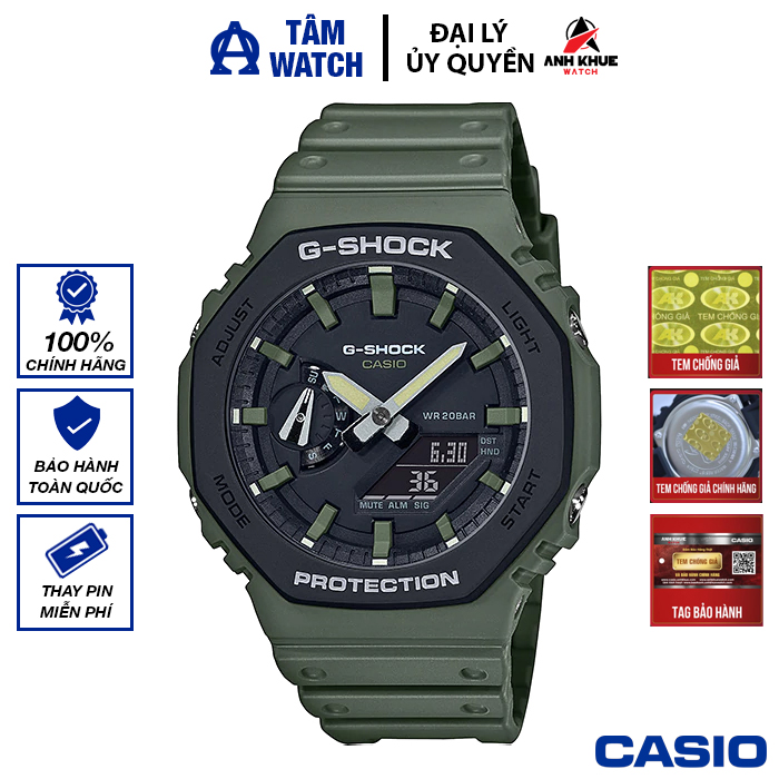 Đồng hồ nam dây nhựa casio g-shock chính hãng anh khuê ga-2110su-3adr