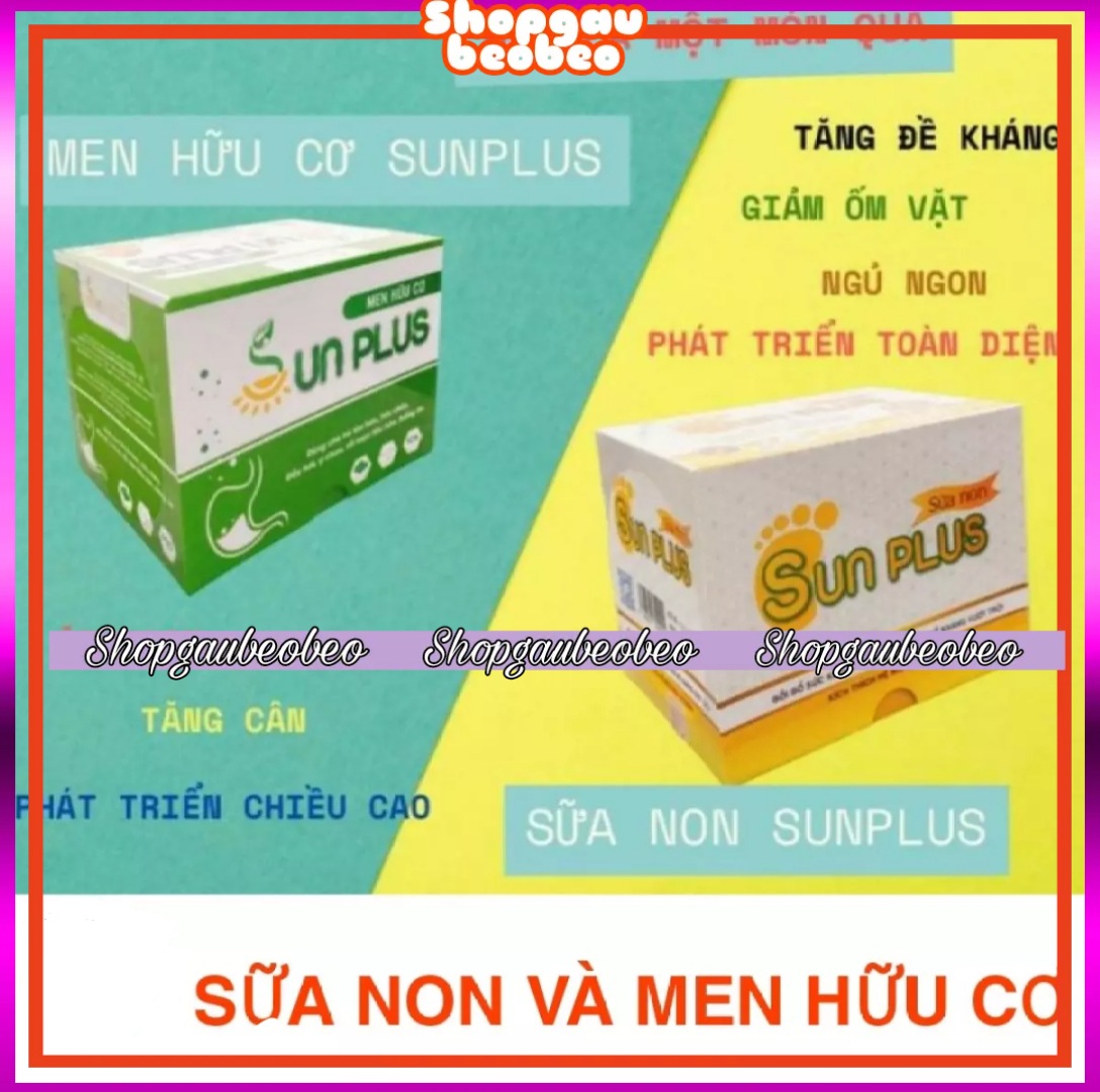 Combo men hữu cơ Sữa non Sunplus - men hữu cơ + Sữa non Sunplus