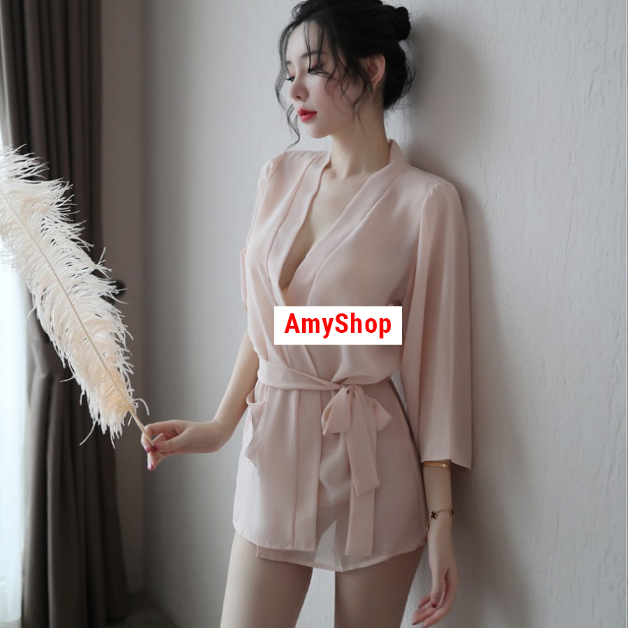 Áo choàng ngủ nữ sexy - áo voan cao cấp a07