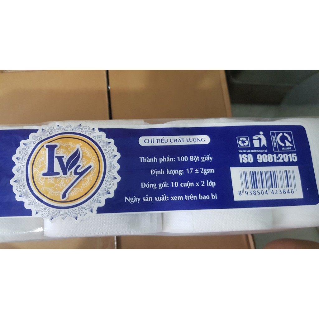 Giấy vệ Sinh Có Lõi giá rẻ Ivy mềm mịn 10 cuồn