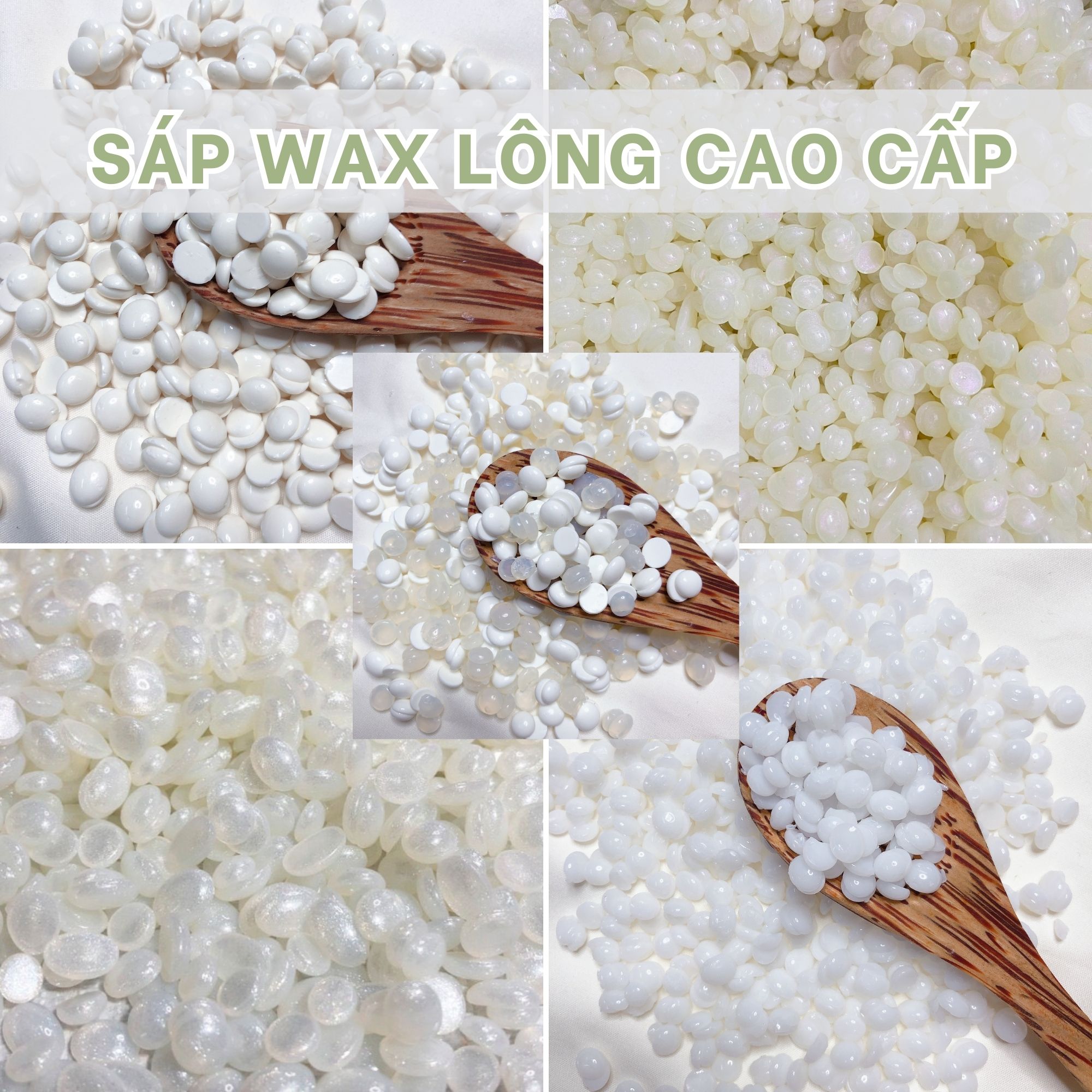 [CHE TÊN SP]  Sáp wax lông cao cấp SIÊU BÁM LÔNG, wax dẻo, thơm ( trong suốt và coconut) đi sạch cả râu nam ngắn, cứng nuhuwaxing
