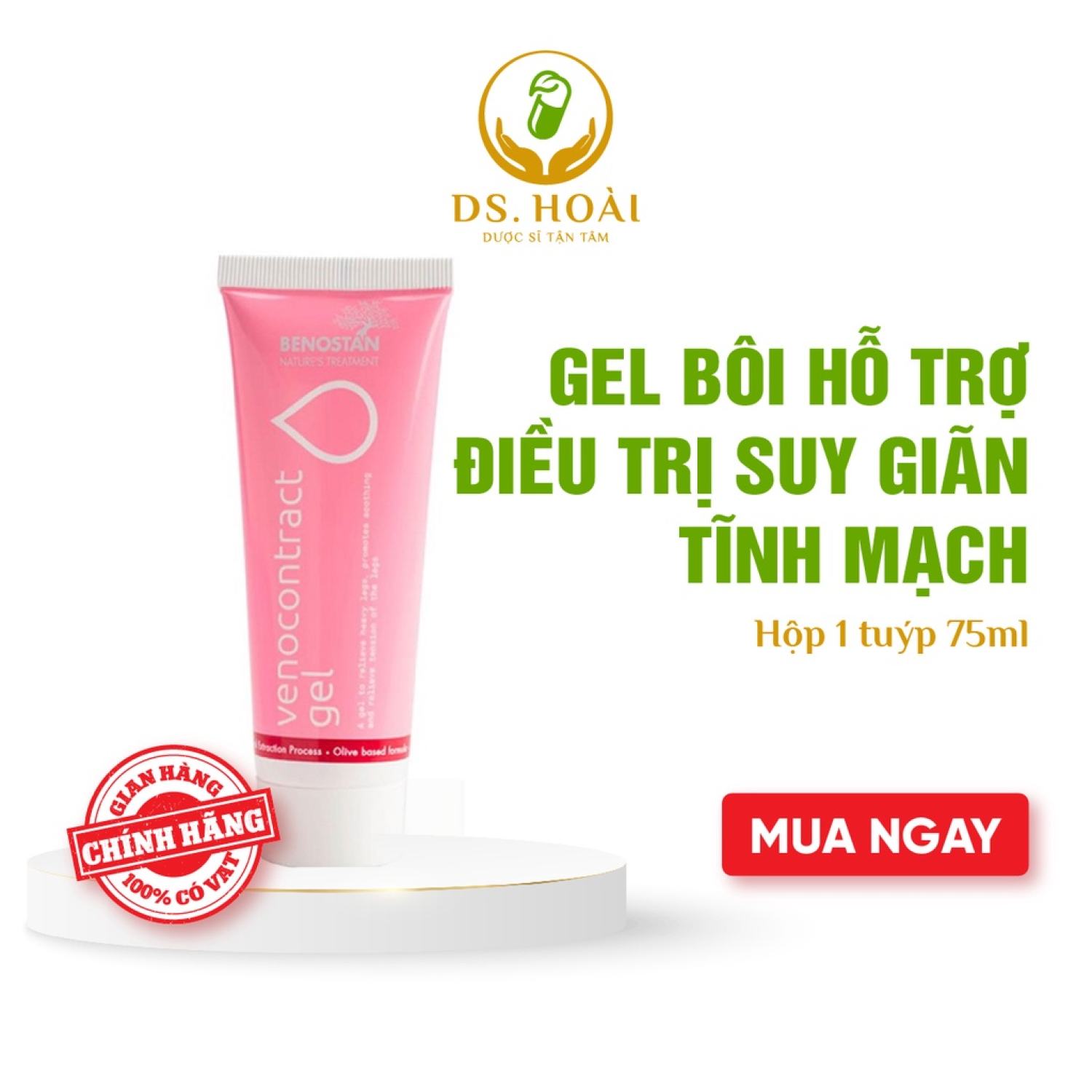 Venocontract ɡel-Hỗ trợ điều tɾị các triệu chứng phổ biến do suy giãn tĩnh mạch, Vớ Giãn Tĩnh mạch, Gối
