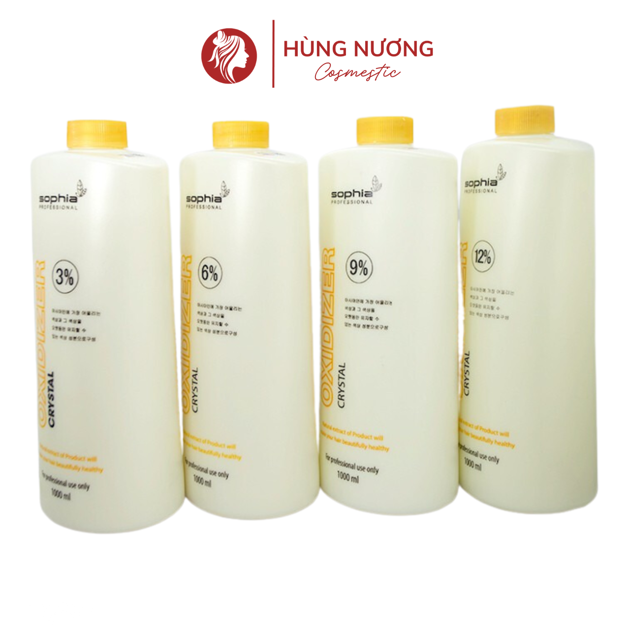 Oxy trợ nhuộm Sophia Oxidizer Crystal 3%,6%,9%,12% – 1000ml, dung dịch kích hoạt màu, sử dụng khi nhuộm