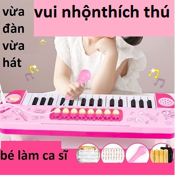 Đàn organ, đàn piano cho bé tập làm ca sĩ [TẶNG QUẠT SẠC ] vừa hát vừa đánh đàn , giúp bé phát triển năng khiếu