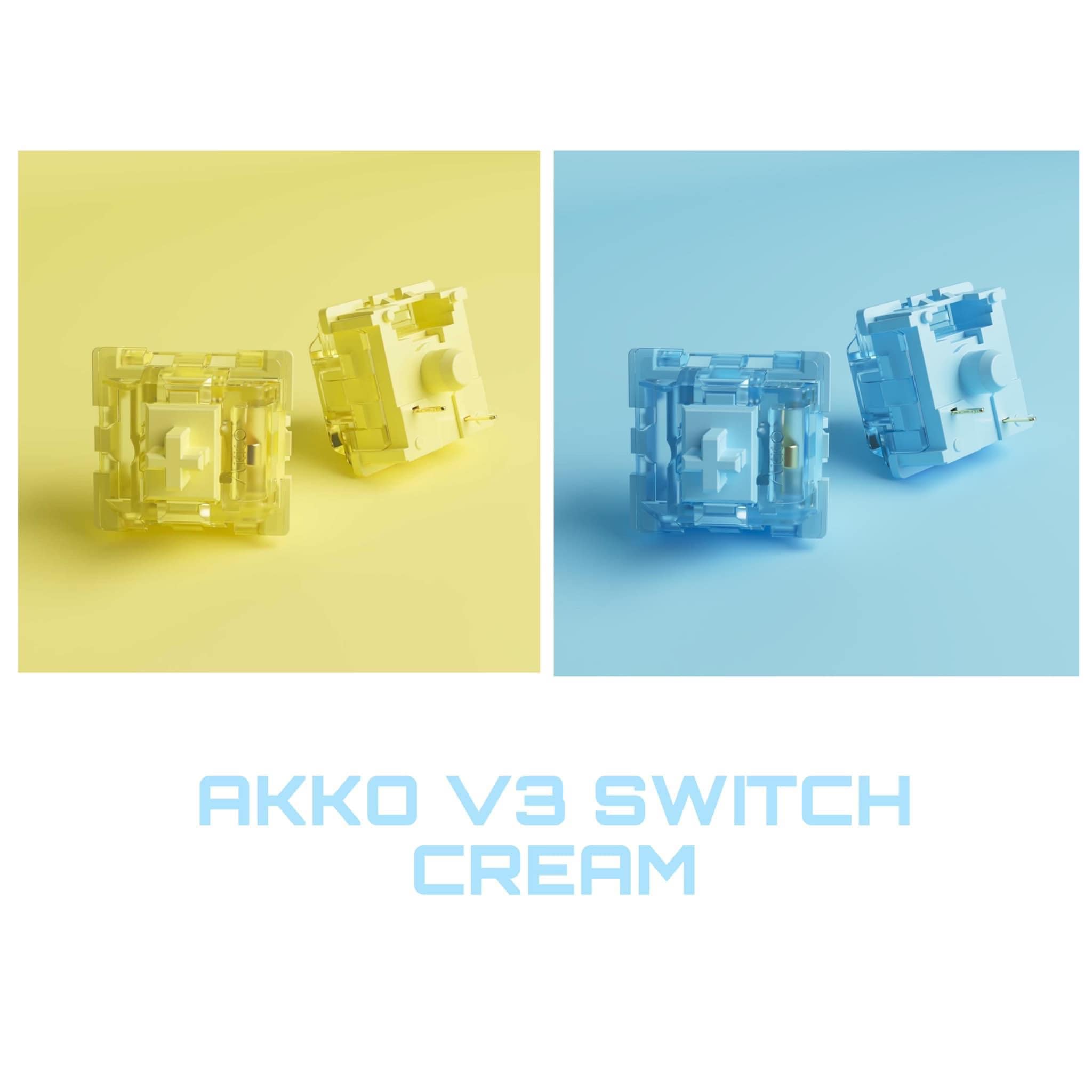 [Mới, hàng chính hãng] Switch thay thế bàn phím cơ AKKO v3 (Cream Yellow/Cream Blue)