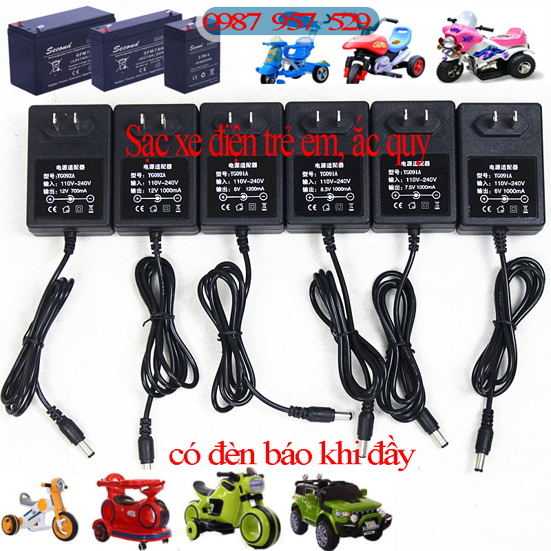 Sạc ắc quy 12v xe điện trẻ em