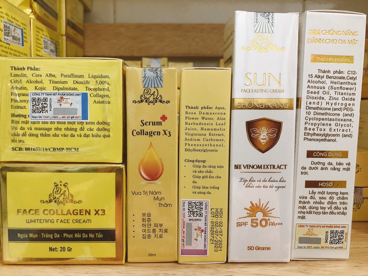 Kem Face x3 + Serum Nám + Chống Nắng Collagen X3 Mỹ Phẩm Đông Anh