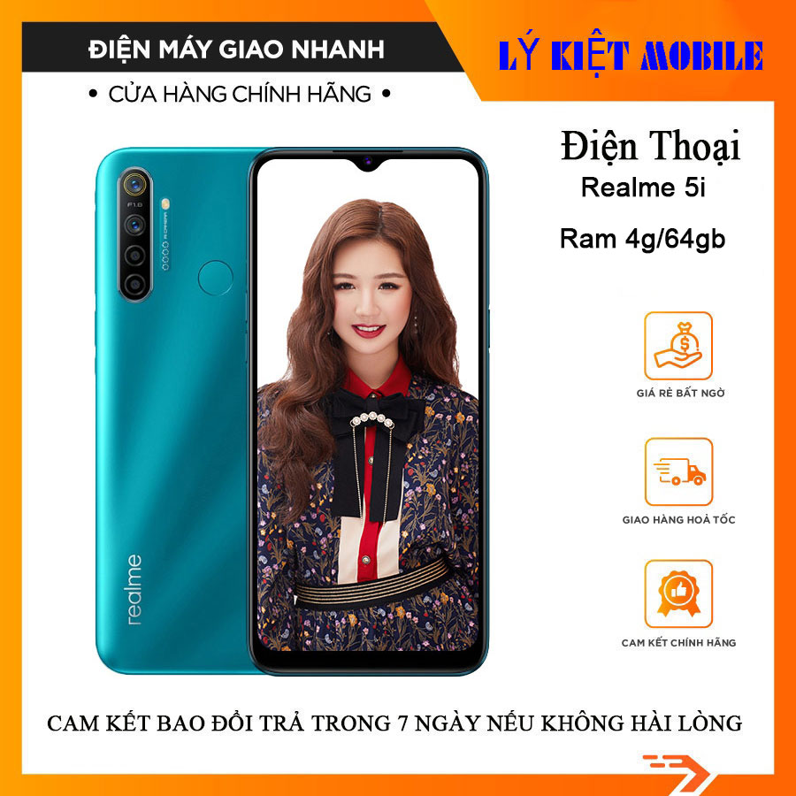 Điện thoại Realme 5i Ram 4G/64GB  chính hãng