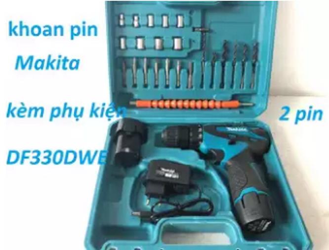 Máy khoan và vặn vít makita df330dwe kèm phụ kiện- chạy pin 12v