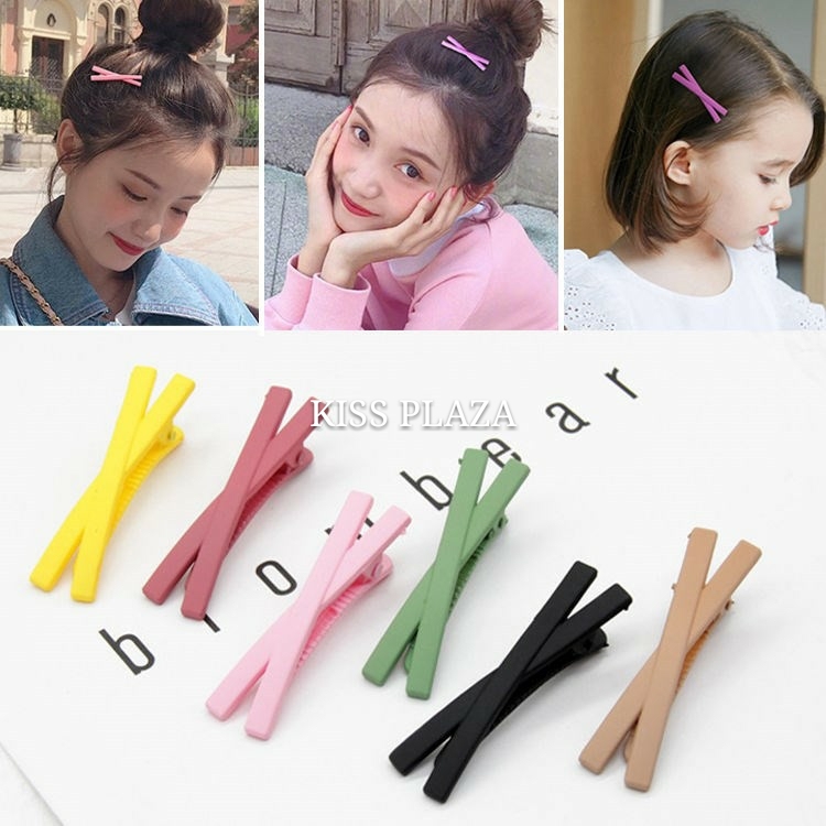 SET 5 CÁI KHÁC MÀU KẸP TÓC CHỮ X KIỂU VINTAGE MÀU TRƠN VIDEO THẬT SHOP KISS PLAZA