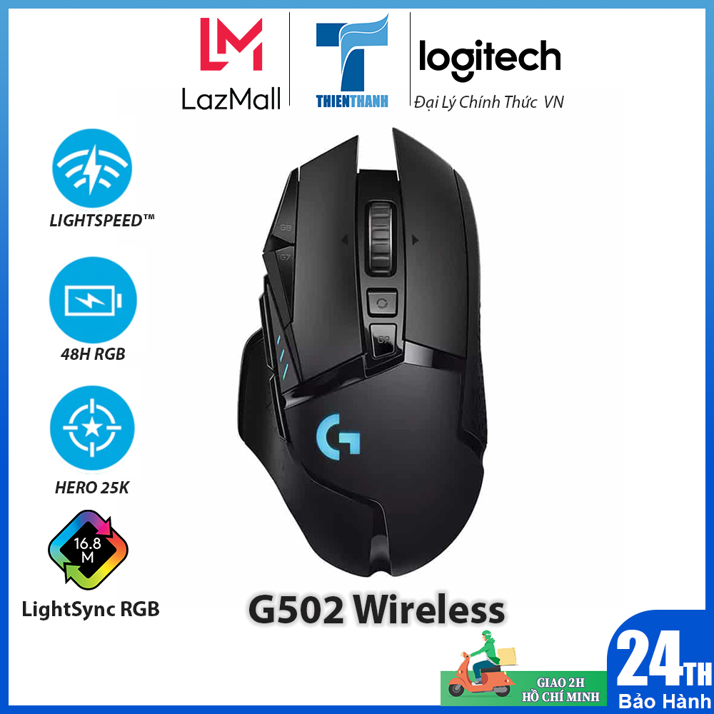 Chuột game không dây logitech g502 wireless hero lightspeed - chính hãng phân phối